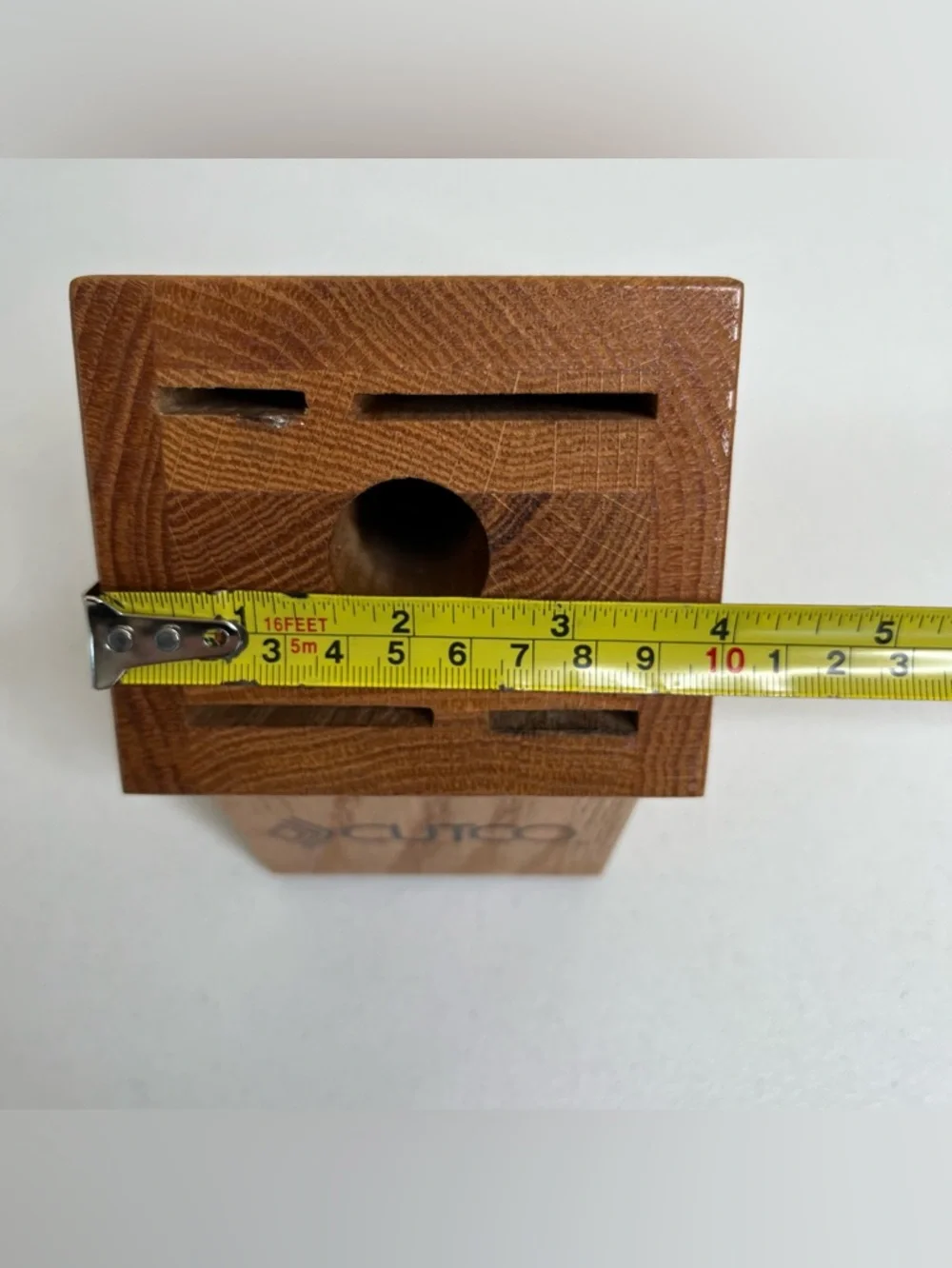 Cutco Honey Oak Wood 5 Slot Knife Block Holder Countertop Storage Made in USA
